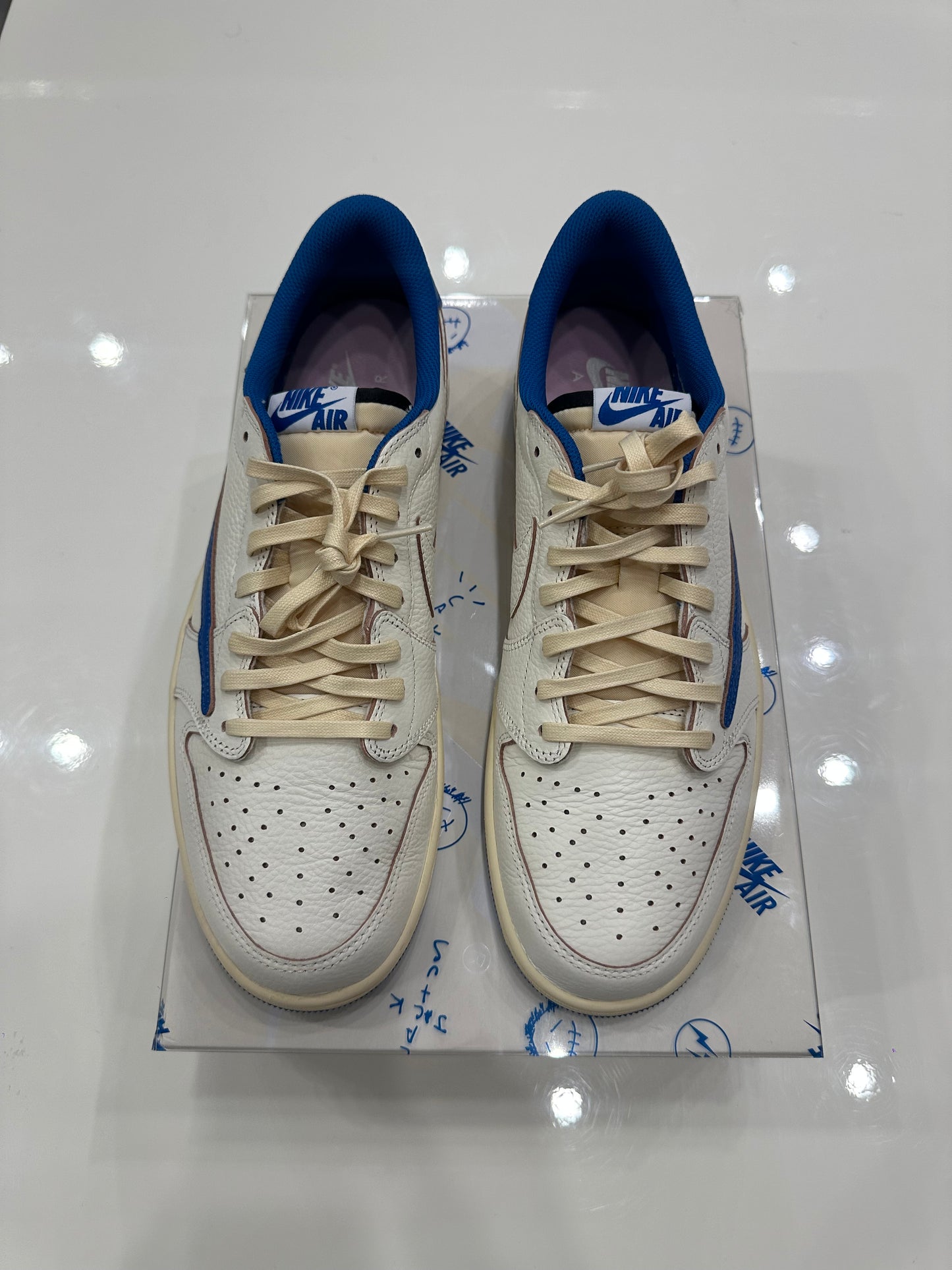 Jordan 1 Retro Low OG SP Fragment x Travis Scott Sail Military Blue - Used