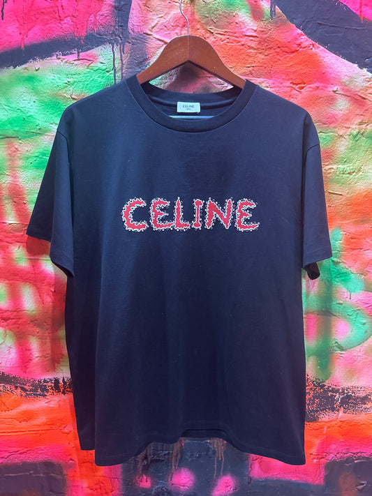 Celine rhinestone shirt - medium