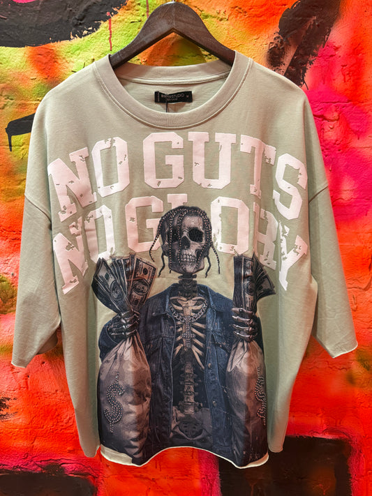 Roku "No Gut No Glory" Rhinestone T-Shirt