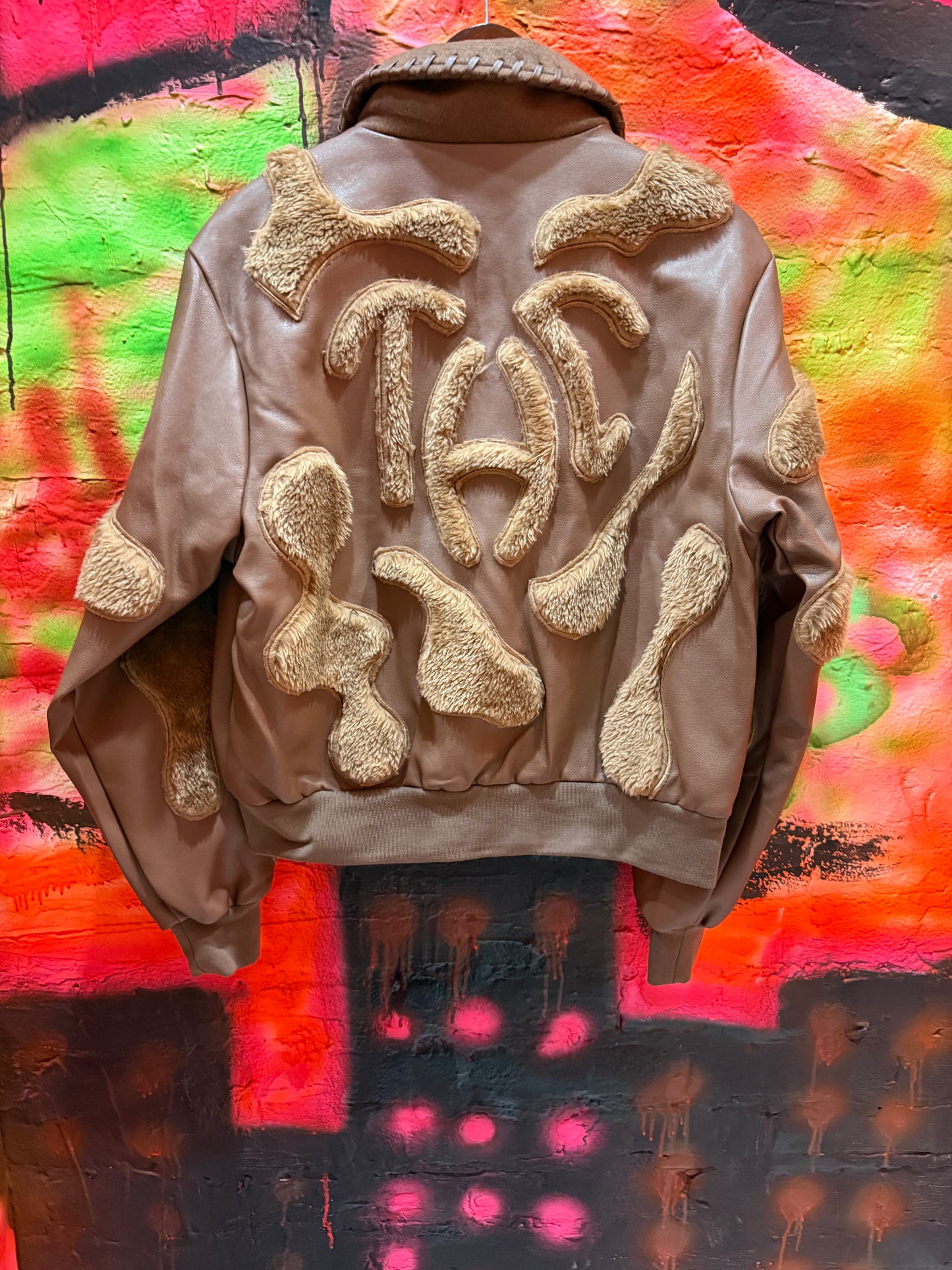 The HideOut Clothing 'Faux Fur Vegan Leather Camouflage" Jacket